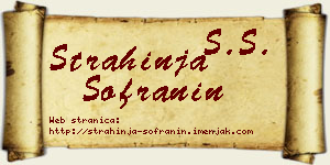 Strahinja Sofranin vizit kartica
